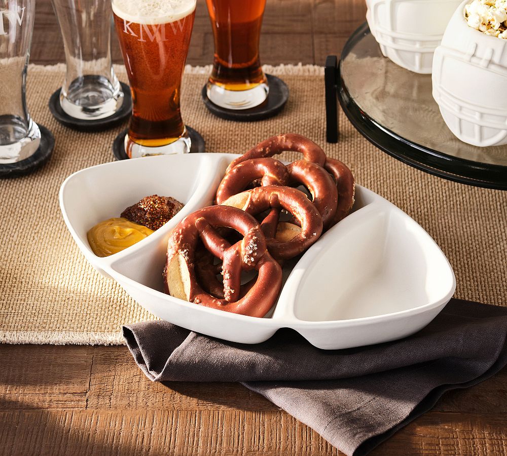 Football Stoneware Divided Platter