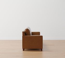 Cameron Square Arm Leather Sofa (62&quot;&ndash;97&quot;)