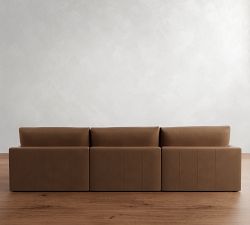 Westwood Slim Arm Deep Seat Leather Modular Chaise Sectional