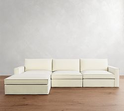 Westwood Square Arm Flange Edge Slipcovered Modular Chaise Sectional (143&quot;)