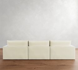 Westwood Square Arm Flange Edge Slipcovered Modular Chaise Sectional (143&quot;)
