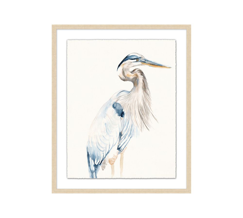 Gentle Heron Framed Print - Elegant Wall Art