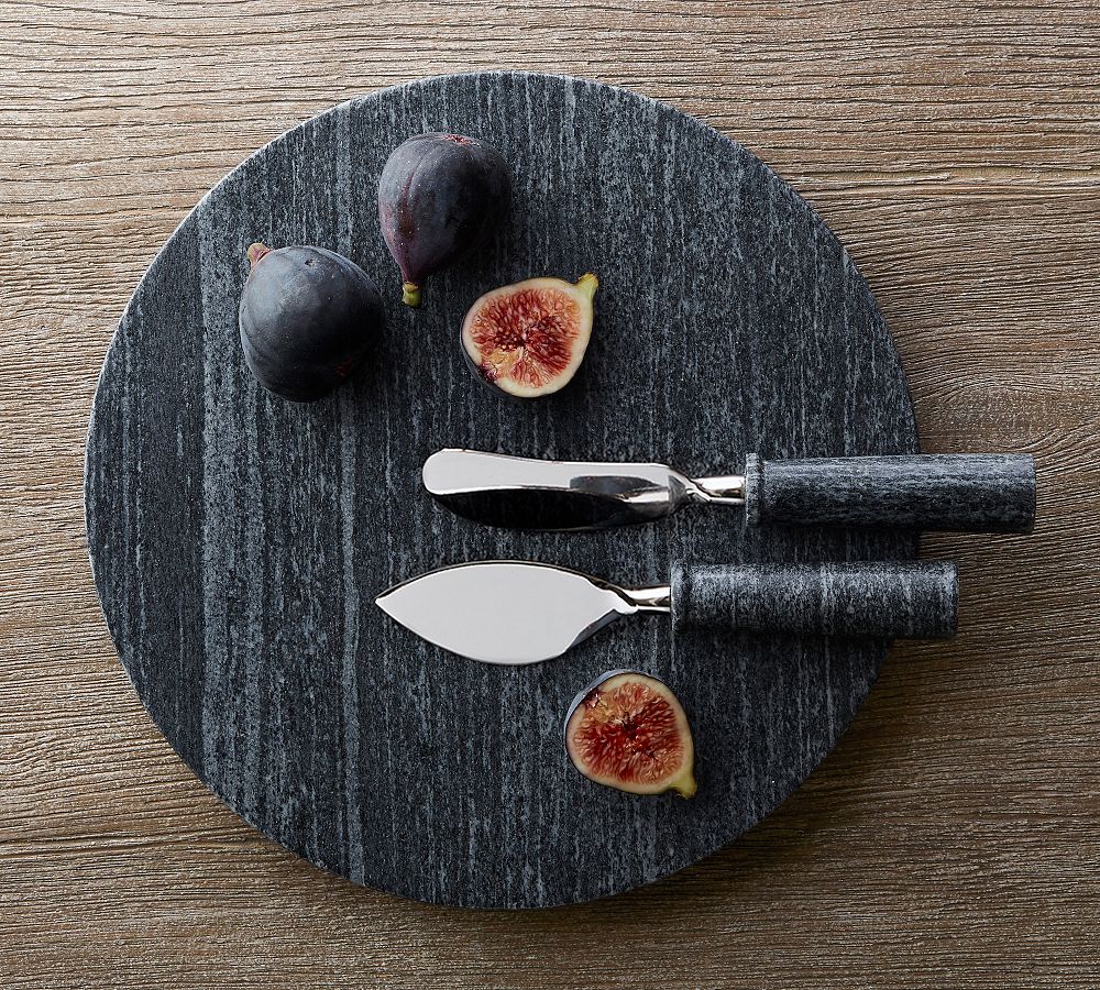 Black Marble Cheese Knives, Set of 4