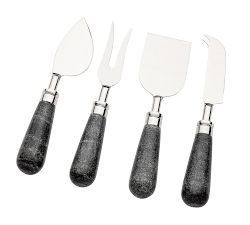 Black Marble Cheese Knives - Set of 4