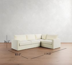 Westwood Slim Arm Flange Edge Slipcovered 3-Piece Sectional