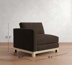 Build Your Own Jake Petite Leather Seadrift Wood Base Sectional