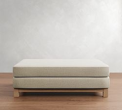 Jake Seadrift Wood Base Sectional Ottoman