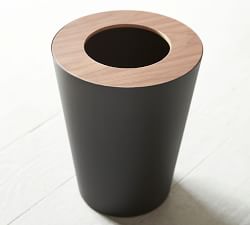 Yamazaki Round Wood Rim 1.8 Gallon Trash Can