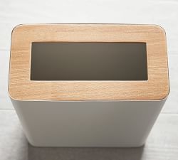 Yamazaki Slim Wood Rim 2.6 Gallon Trash Can