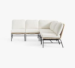 Tulum Wicker 5-Piece Armless L-Shaped Outdoor Sectional (96&quot;)