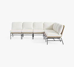 Tulum Wicker 6-Piece Armless L-Shaped Outdoor Sectional (128&quot;)