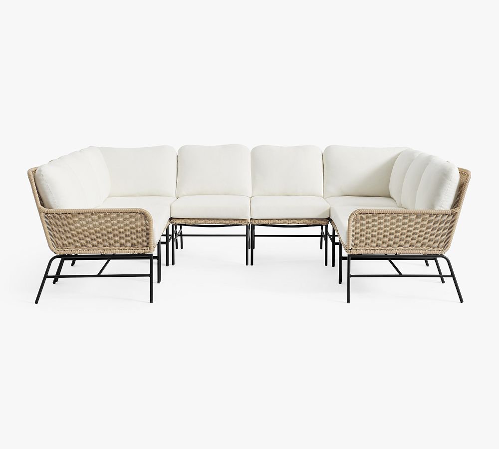 Tulum Wicker 8-Piece U-Shaped Outdoor Sectional (128&quot;)