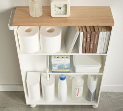 Yamazaki Slim Rolling Bathroom Cart with Handle