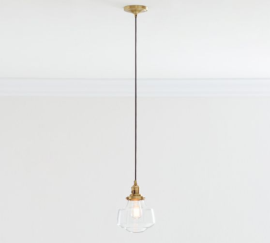 Schoolhouse Glass Cord Pendant (8"-11")