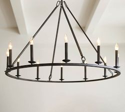 Remington Iron Round Chandelier (42&quot;-60&quot;)
