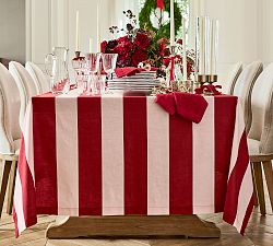 Monique Lhuillier Harper Stripe Organic Cotton Tablecloth
