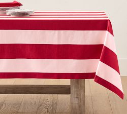 Monique Lhuillier Harper Stripe Organic Cotton Tablecloth