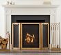 Industrial 48&quot; 3-Panel Fireplace Screen