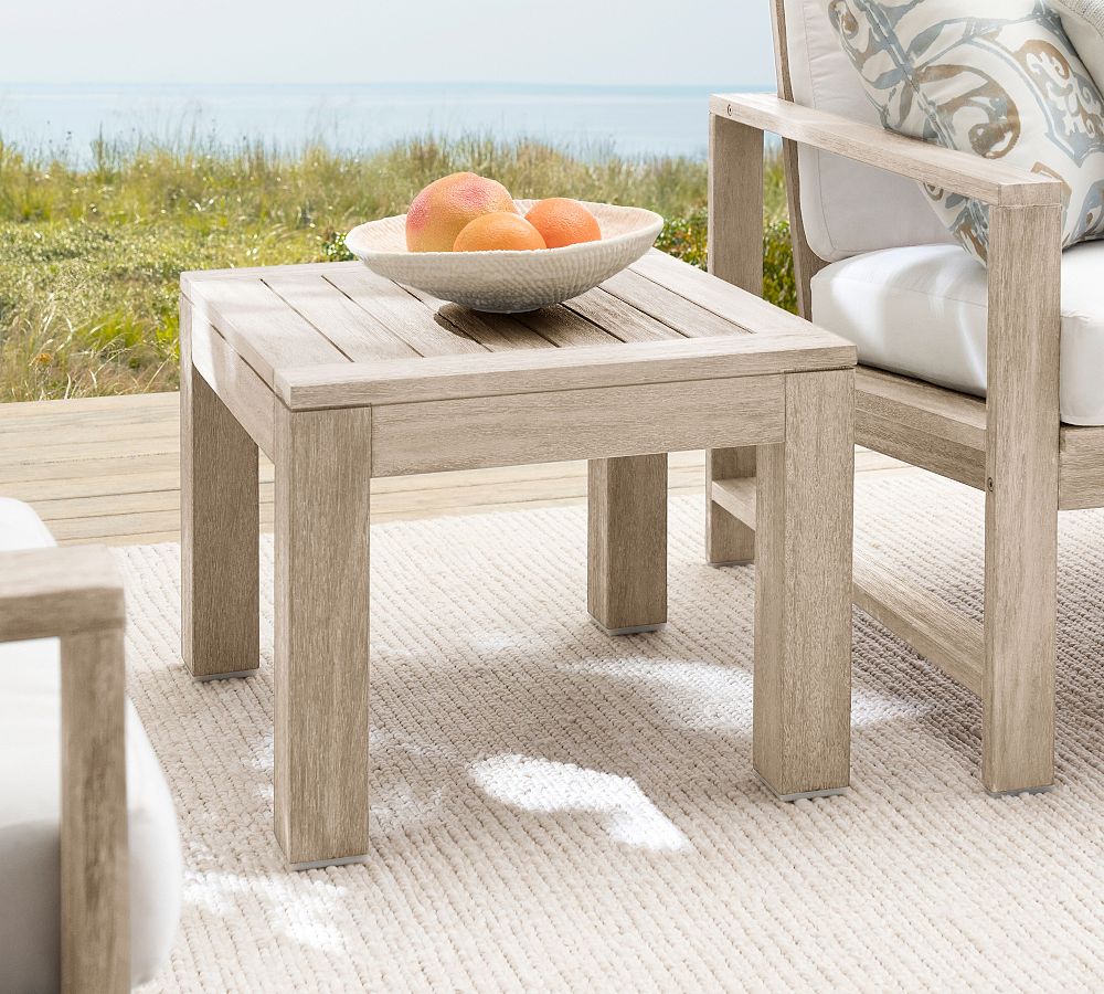 Indio Eucalyptus Square Outdoor Side Table (21&quot;)