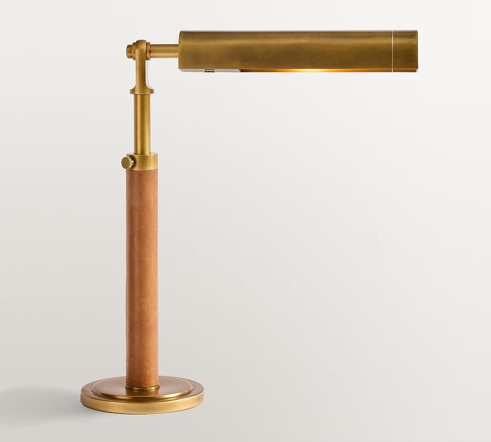 Chambers Leather Task Table Lamp (15&quot;)