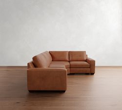 Big Sur Square Arm Leather 3-Piece Wedge Sectional (123&quot;)