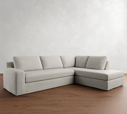 Big Sur Square Arm Slipcovered Return Bumper Sectional (114&quot;&ndash;146&quot;)