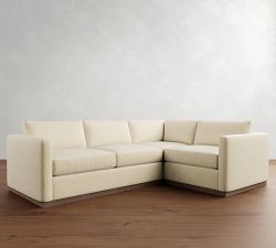 Carmel Slim Arm Wood Base 3-Piece Sectional (110&quot;)