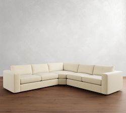 Carmel Wide Arm 3-Piece L-Shaped Wedge Sectional (123&quot;&ndash;129&quot;)