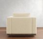 Carmel Wide Arm Wood Base Swivel Chair