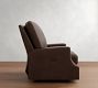 James Square Arm Leather Power Swivel Glider Recliner