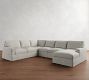 PB Comfort Square Arm Slipcovered L-Shaped Chaise Sectional (135&quot;)