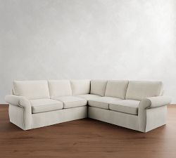 Pearce Roll Arm Slipcovered 2-Piece L-Shaped Sectional (112&quot;)