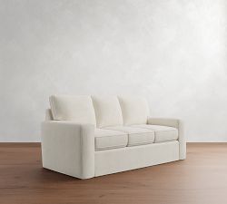 Pearce Square Arm Slipcovered Sleeper Sofa with Memory Foam Mattress (83&quot;)