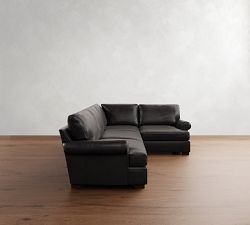 Townsend Roll Arm Leather 3-Piece Sectional (114&quot;)