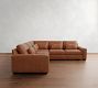 Big Sur Square Arm Deep Seat Leather 3-Piece L-Shaped Sectional (121&quot;)