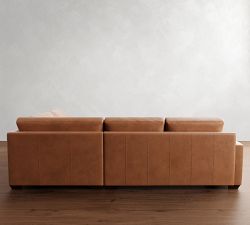 Big Sur Square Arm Leather 3-Piece Wedge Sectional (123&quot;)