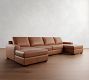 Big Sur Square Arm Leather Double Chaise Sectional (145&quot;&ndash;197)