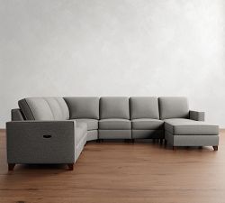 Cameron Square Arm Power Reclining L-Shaped Chaise Sectional - Storage Available (139&quot;&ndash;153&quot;)