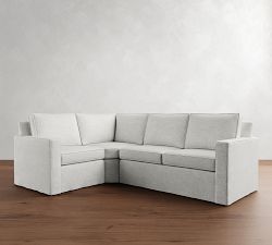 Cameron Square Arm Slipcovered 3-Piece Wedge Sectional (108&quot;)