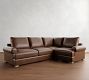 Canyon Roll Arm Leather 3-Piece Sectional (122&quot;)