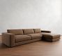 Carmel Lounge Leather Chaise Sectional (112&quot;&ndash;134&quot;)