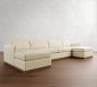 Carmel Slim Arm Wood Base Double Chaise Sectional (139&quot;&ndash;171&quot;)