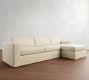 Carmel Wide Arm Slipcovered Chaise Sectional (113&quot;&ndash;135&quot;)