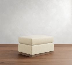 Carmel Wide Arm Wood Base Ottoman