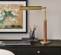 Chambers Leather Task Table Lamp (15&quot;)