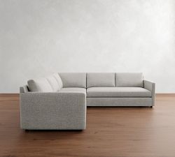 Pacifica Slim Arm 3-Piece L-Shaped Sectional (102&quot;&ndash;106&quot;)