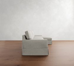 PB Comfort Square Arm Slipcovered Chaise Sectional (101&quot;&ndash;126&quot;)