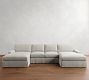 PB Comfort Square Arm Slipcovered Double Chaise Sectional (131&quot;&ndash;165&quot;)