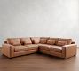 Big Sur Square Arm Deep Seat Leather 3-Piece L-Shaped Sectional (121&quot;)