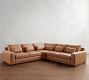 Big Sur Square Arm Deep Seat Leather 3-Piece L-Shaped Wedge Sectional (129&quot;)